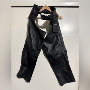 Vance Leathers USA Black Leather Chaps Medium